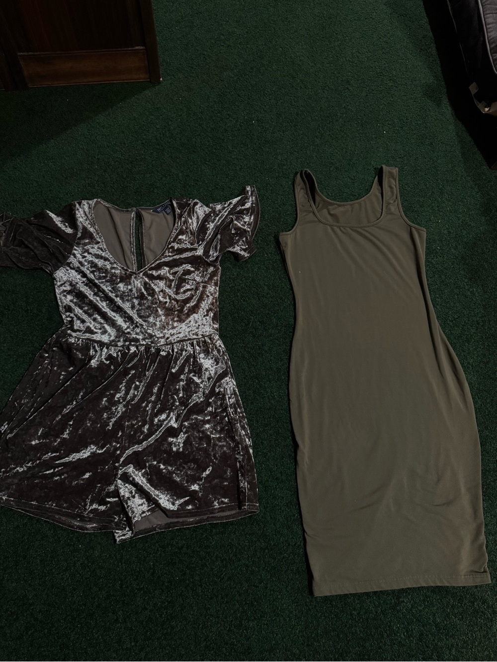Olive Sleeveless Bodycon Mini Dress